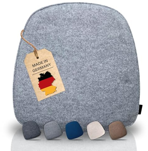 kontor28® - Sitzkissen Filz handgefertigt Made IN Germany | Sitzkissen Stuhl 38x39 cm aus rPET-Filz extra weiche und robuste Polsterung | Sitzauflage Stuhl für In- und Outdoor | urbangrau 1er-Set