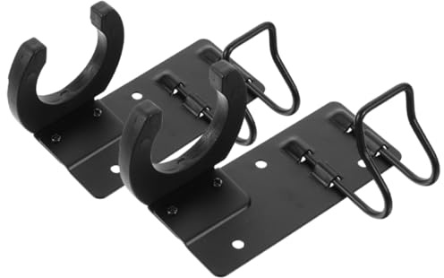 HEMOTON 2pcs Wall-mounted Microphone Hanger Hooks for Ktv Home Use Sturdy Metal Microphone Holder Hanging Racks