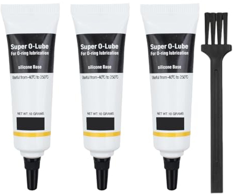 MOLZINY 3 Stück Silikonfett für Kaffeevollautomaten Silikonfett Silicone Grease o Ring Fett Silikonfett für Dichtungen Verhindert Das Abdichten von für Kaffeemaschinenzubehör,mit Bürste（10g*3)
