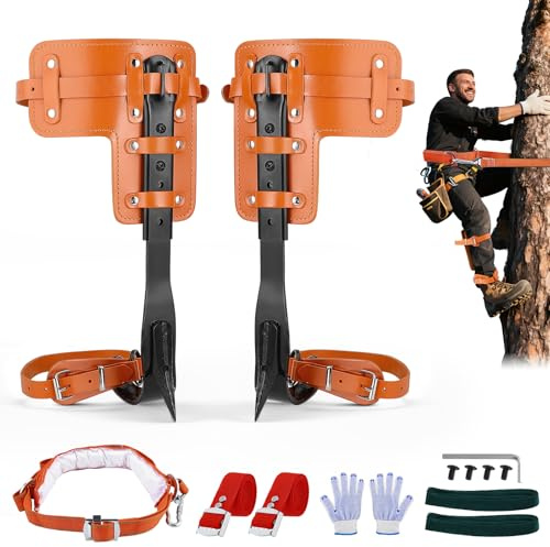 Hoyiyobi Baumkletterwerkzeug, 40 cm (15,7') bis 45 cm (17,7'')-aufrechte Verstärkung Baumkletterwerkzeug, Baumfuß Krawatte, Outdoor Picking Elektriker Spezial, Orange