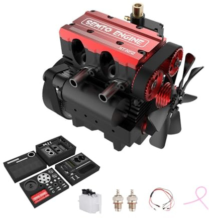 SEMTO ST-NF2 7CC Zweizylinder Viertakt Mini Benzin Motor – DIY Modellbausatz für Erwachsene, Lernmodell & Geschenk