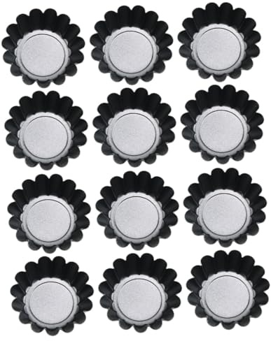 DECORNIJIA 12 pezzi Stampi in Resistente per Crostatine e Tartellette Formine Mini Torte Antiruggine per Forno per e Feste