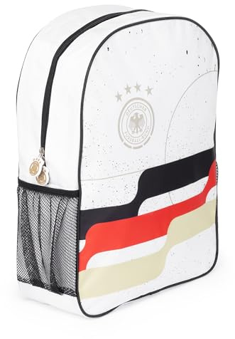 Offiziell Lizensierter DFB Rucksack – Retro-Design Fußballtasche mit Logo-Reißverschluss – Ca. 19L Kapazität Sportrucksack für Schule, Fitnessstudio & Reisen (44cm x 33cm)