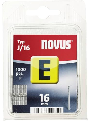 Novus Nägel 16 mm, Klarsichtverpackung mit 1000 Nägeln vom Typ J/16, zur Befestigung von Zierleisten und Eckleisten