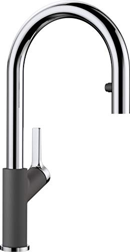 BLANCO CARENA-S Vario | Küchenarmatur | Mit herausziehbarem Schlauch | [11x24x41,3 cm] | Wechsel von Klarstrahl in Brausestrahl | Wasserqualität & wassersparend | Hochdruck
