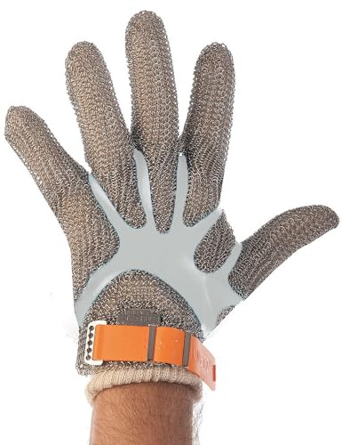 1 Stück Hygostar Stechschutzhandschuhe ohne Stulpe, silber, 8/M, L: 24cm, Stechschutzhandschuhe, Schnittschutzhandschuhe, Arbeitshandschuh