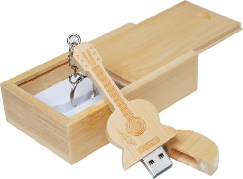Clé USB en forme de guitare en bois d'érable 2.0/16GB Bois de bambou.