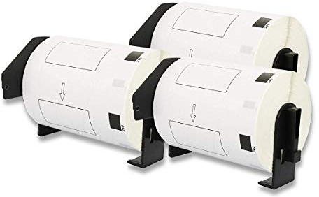 Doree 3 Rollen DK11241 102 X 152 mm Adressetiketten 200 Etiketten Pro Rolle | 102 mm x 152 mm Versandetiketten Kompatibel mit Brother 11241 schwarz auf weis Brother QL-Serie