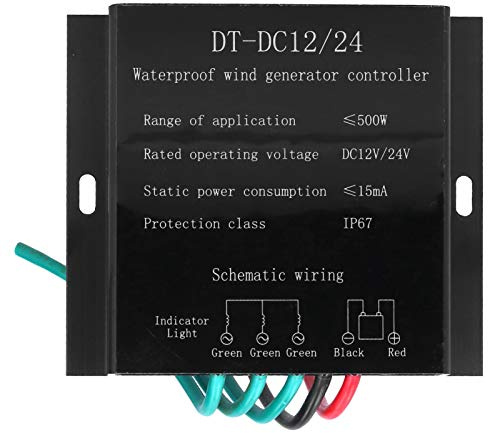 FO5-12/24V 500W Controlador de carga de viento Impermeable Generador de turbina de viento Controlador de carga Regulador Regulador de generador de turbina de viento Regulador de carga de batería