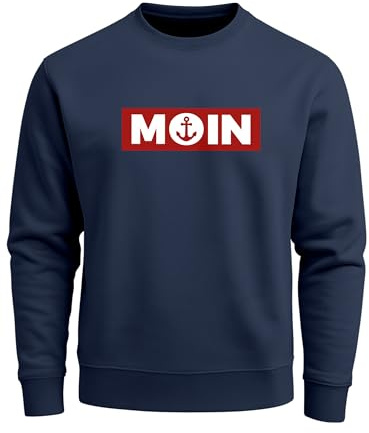 Neverless® Sweatshirt Herren Moin norddeutsch Morgen Anker Rundhals-Pullover Navy XL