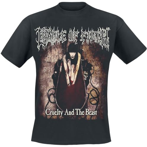 Cradle of Filth T Shirt Cruelty and The Beast Band Logo Official Mens Black XL