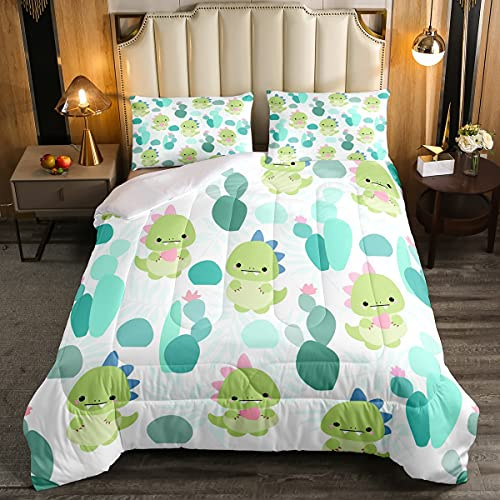 Set di biancheria da letto con dinosauri per ragazzi e bambini con graziosi animali della giungla Trapunta/trapunta 3D Dinoed Comforter per letto 135x200cm