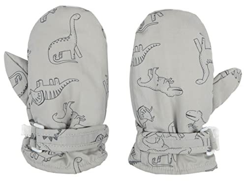 Foruhoo Kinder Handschuhe Wasserdicht mit Fleece Fäustlinge für Unisex Baby Winter(Grau,M)