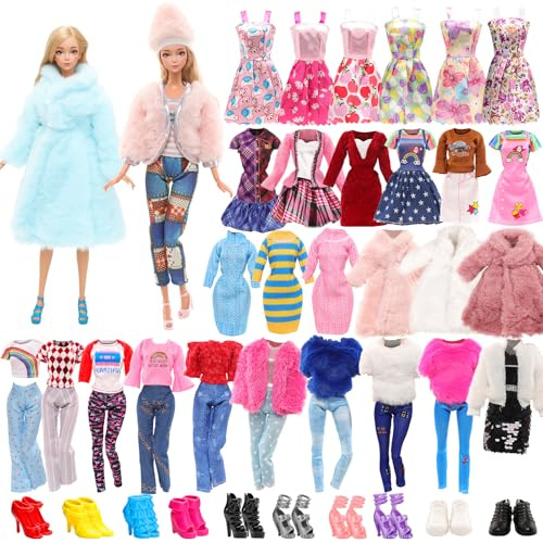 Miunana 15 Trajes De Ropa Chándales + 10 Piezas Zapatos para 11.5 Pulgadas 28 - 30 cm muñeca