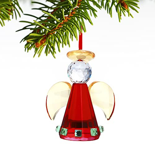 3inch Red Crystal Angel Ornaments Mini Hanging Guardian Angel Pendant for Christmas Tree Decoration Holiday Ornaments for Xmas Tree 2025