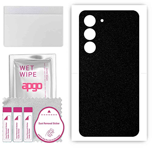 apgo Protecteur Skin, Autocollant, Peau, film en vinyle structuré pour l'arrière au modèle Samsung Galaxy S23+ Plus avec motif Noir Mat