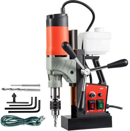 EYESLA Magnetic Drill Press,1200W 40mm 13000N Electric Mag Bench Tapping Drilling Rig Machine for Engineering Steel Structure