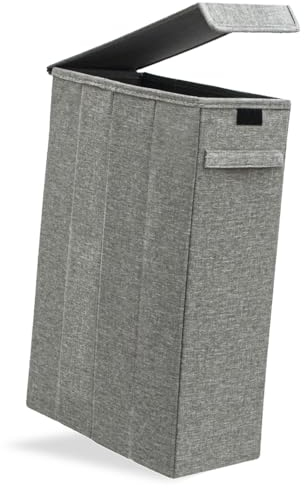 DuneDesign 20 cm Estrecho: Cesto Ropa Sucia con Tapa - 20x40x60 Cesto Colada Estrecho 50L Marco Resistente - Cesto Ropa Sucia Estrecho Canasta Ropa Sucia Cesto Ropa Mueble Lavadora Cesta Mantas Salon