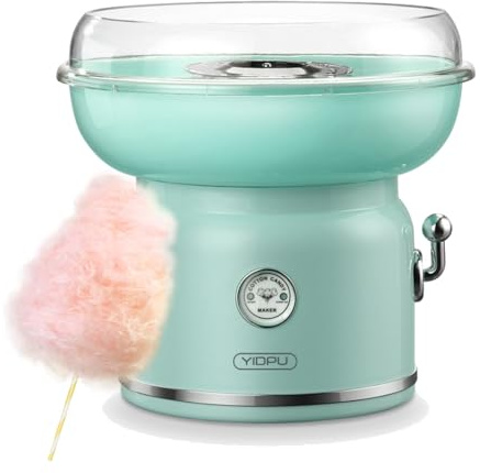 ZPRMMN Machine À Barbe À Papa – Style Lumineux Et Coloré – Permet De Fabriquer des Bonbons Durs Et sans Sucre, du Fil À Sucre, des Bonbons Faits Maison for Les Fêtes d'anniversaire. (Color : Green)