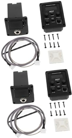 Toyvian 2stücke Akustikgitarre Vorverstärker Eq Mit Lcd Tuner Band Equalizer Piezo Pickup Lautstärke Bass Mitten Und Höhenregelung Ohne Batterie Zubehör Inklusive