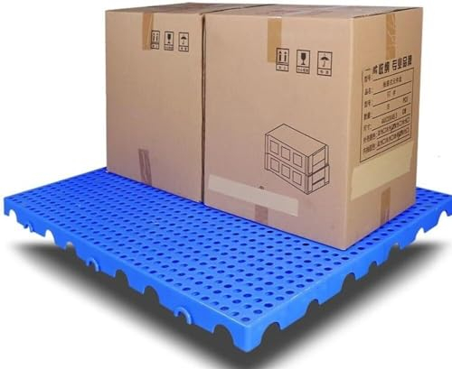 MekUk Kunststoffpalette Kunststoffpaletten, atmungsaktive Gitter-Lagerpalette, feuchtigkeitsbeständige Frachtmatte for die Lagerung im Keller für Zwinger, Garten, Keller, Patio (Color : Blu, Size :