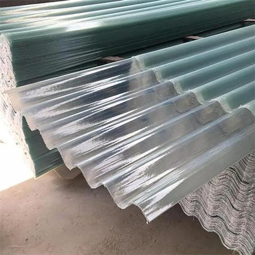 LLYLAFDC Transparente Wellplatte,2mm 5pcs Transparente Tageslichtplatten, UV-Schutz Regenfeste, Lagerschuppen Garagen Vordächern Gewächshäusern,FRP-Tageslichtplatten,Ersatzplatten(35 * 20in)