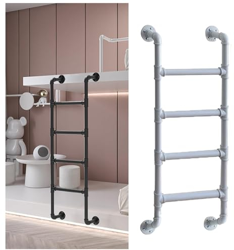Hochbett Leiter zum EinhäNgen, Raumspartreppe 100×45cm Ladder Metall für Hochbett Kinder Etagenbett Geschwister Bett