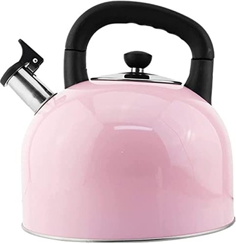 CAFIEDR Teapot for Stovetop Stainless Steel Tea Pots Tea Kettle Whistling Tea Kettle Hot Water Kettle Water Heater Kettle Hot Pot Water Boiler Tea Kettles (Pink 4L)