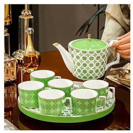 WANGHAI-666 Juegos de té Tetera Moderna for té y café de la Tarde, Tetera for el hogar con Bandeja de té, Juego de té Esencial for el hogar Juego de Tetera