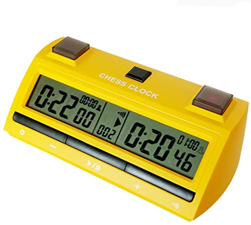 MRKU Digital Chess Clock Digital Chess Timer Professional for Board Games Timer Great for Chess Chinese Chess Shogi Go,Yellow