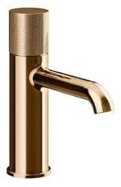 Gessi Habito Miscelatore monopulsante per lavabo, con beccuccio, senza scarico, proiezione da 131 mm, DIAMANTATO, 70602, colore: bronzo caldo PVD