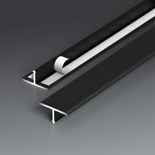 Raouoae Barra De Umbral T 2 Piezas * 80/90/100/120 Cm Transiciones Laminado/Alfombra Umbral De Alfombra A Baldosa Moldura De Borde para Acabado (Black,2pcs*120cm)