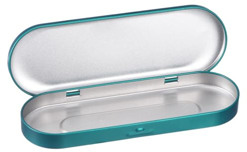 QUARKZMAN 1 Stück Metall-Blechdose, 6,9x2,4x0,7 Zoll ovale leere Dose mit Scharnierdeckel Mini-Tragbare Aufbewahrungsbehälter für Süßigkeiten, Zeichnungsnadeln, Basteln, Grün
