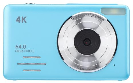 Appareil Photo Numérique 4K 64 MP avec Zoom Numérique 18X Enregistrement en Boucle Ralenti Appareil Photo Numérique Compact Photographie
