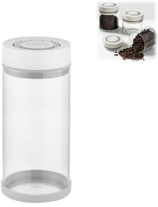 Electric Vacuum Sealing Glass Jar - Cordless, Large Capacity, Transparent Food Storage Container for Cereals, Tea, Dried Fruits & Nuts | Rechargeable Battery | Air-Tight Kitchen Organization (1350ml)