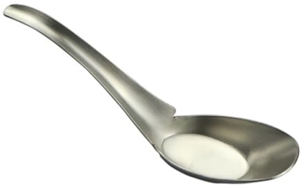 PartyKindom Soßenlöffel mit Dickem Boden Spülmaschinenfest Ergonomischer Griff Silberfarben Küchenutensil für Servieren von Saucen und Suppen