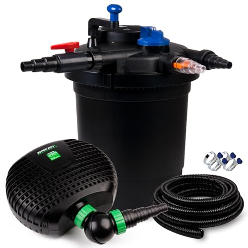 Wagner Green Teichfilter-Set GPF 10000 | Druckfilter Komplettset mit Pumpe 42 Watt, UVC Teichklärer Lampe und Teichschlauch