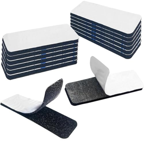 DOKRIN Cintas adhesivas de doble cara, 12 pares de cintas de montaje entrelazadas con cierres adhesivos de fieltro para alfombras, cojines de sofá, escalones, hogar, oficina y garaje (negras)