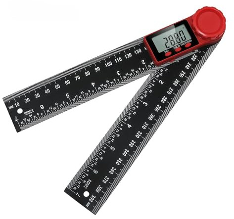 Winkelmesser, 2 in 1 Digitaler Winkelmesser, 360°Rotierender Winkelmesser Digital mit Lcd Anzeige, für Holzbearbeitung Messung, Konstruktionsreparaturen 200 mm