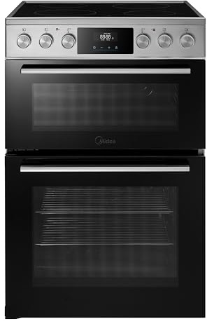 Midea MFO24EME4R118-SS 60cm Wide Double Oven Electric Cooker with Ceramic Hob - Stainless Steel - A Rated