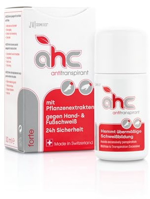 AHC FORTE Antitranspirant Tropfflasche 30ml gegen Schwitzen an Händen & Füßen - Antiperspirant mit Pflanzenextrakten gegen Handschweiß & Fußschweiß