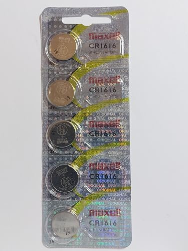 Maxell CR1616 Lithium Coin Cell (5 Pack) by Maxell (English Manual)