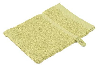 Gözze - Gant de Toilette, Lot de 4, Doux et absorbant, 100% Coton, 16 x 21 cm - Vert citron