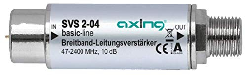 Axing SVS 2-04 Amplificatore di Linea per Segnali Satellitari e Antenna, 10 dB, 47-2400 MHz