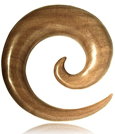 CHICNET Piercing Walnuss Holz Expander beige Spirale Hoop 4mm 6mm 8mm Dehnschnecke Dehner | Tribal Handarbeit Unisex Damen Herren Flesh Lobe Plug Dehnspiralen Tunnel Ohrring Taper Dehnungsstäbe 04 mm
