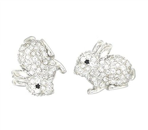 Kaguyo Silverörhängen för kvinnor - roséguld 925 Sterling Silver Pave Zirkoner Söta påskhare örhängen för kvinnor Flickor och barn - Födelsedagspresent