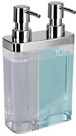 Kitchen Details 23955-CLEAR Dispensador de jabón y loción con doble bomba en transparente
