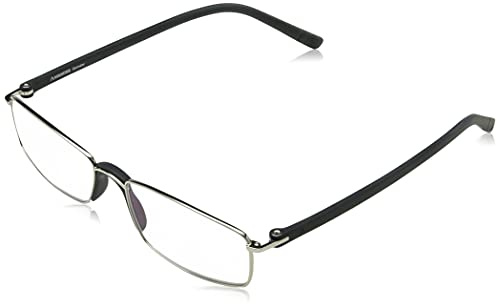 Rodenstock Unisex Lesebrille ProRead R2640 Lesehilfe bei Weitsichtigkeit, Brille mit leichtem Edelstahlgestell (+1 / +1,5 / +2 / +2,5), Dunkelblau/Silber, +2,0