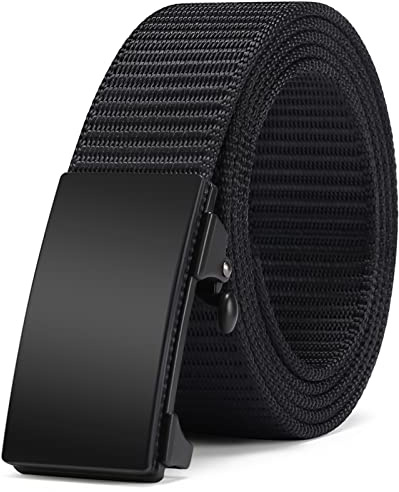 SENDEFN Cinturón para hombre Cinturón de trinquete de cuero Cinturón para hombre de negocios de 3,5 cm de ancho con cierre automático