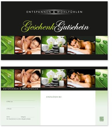 GESCHENKGUTSCHEINcom by POS-HAUER. 25 Gutscheine, blanko zum selbst Ausfüllen. Für Massagen Kosmetik Kosmetikbehandlungen Firmen.